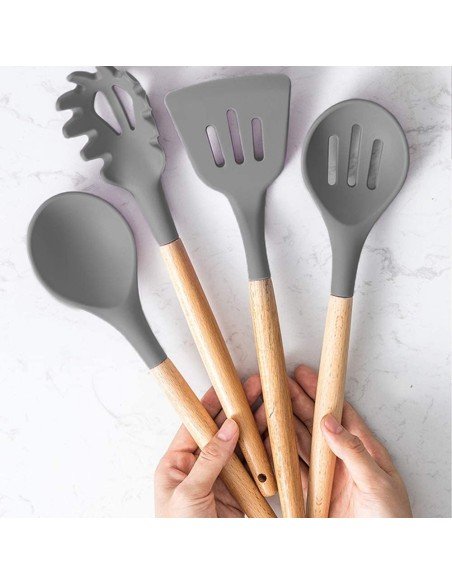 Setx12 Utensilios SIlicona Antiadherentes Cocina