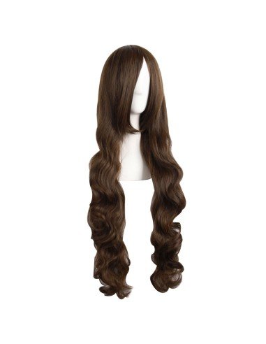 Peluca Cosplay Ondulada 80cm Kanekalon Cafe