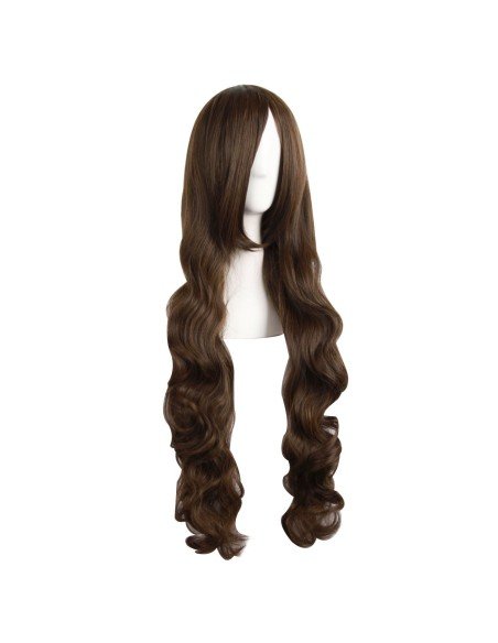 Peluca Cosplay Ondulada 80cm Kanekalon Cafe