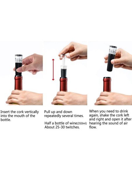 Tapón al Vacío Botella Vino Tapa Hermética Reutilizable Bartender