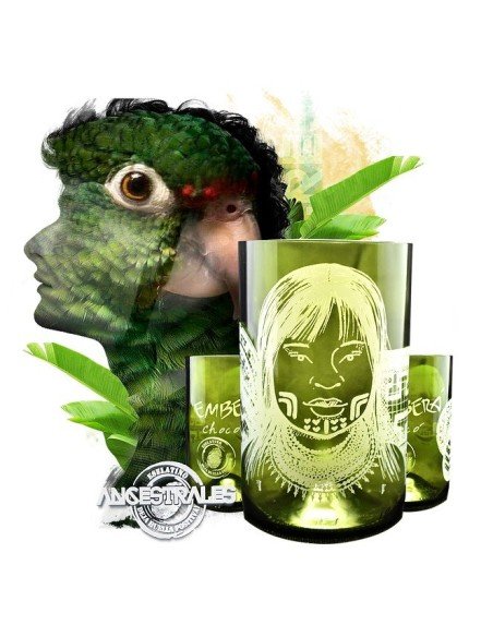 Vaso Reciclado Ancentrales Cultura Emberá EseLatino .. deja huella posiva !!