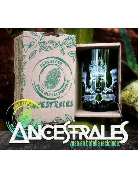 Vaso Reciclado Ancentrales Cultura Huitoto EseLatino .. deja huella positiva !!