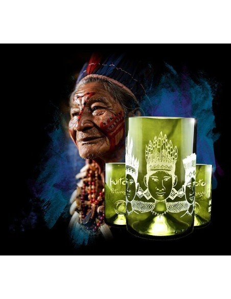 Vaso Reciclado Ancentrales Cultura Huitoto EseLatino .. deja huella positiva !!