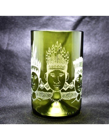 Vaso Reciclado Ancentrales Cultura Huitoto EseLatino .. deja huella positiva !!