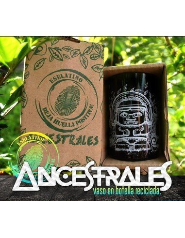 Vaso Reciclado Ancentrales Cultura San Agustín EseLatino .. deja huella posiva !!