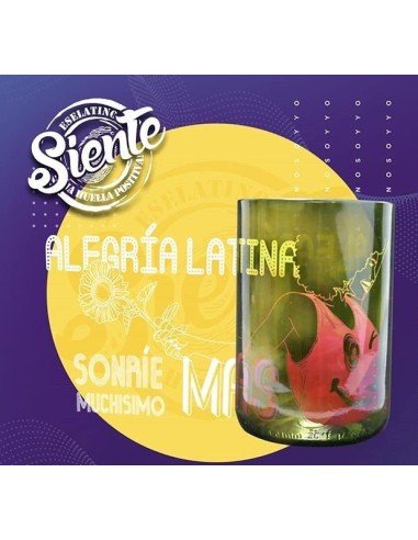 Vaso Reciclado Siente Alegría Latina EseLatino .. deja huella positiva !!