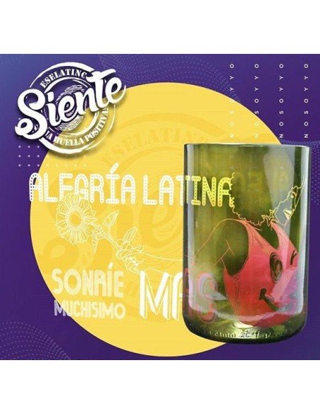 Vaso Reciclado Siente Alegría Latina EseLatino .. deja huella positiva !!