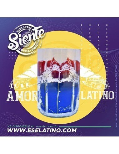 Vaso Reciclado Siente Amor Latino EseLatino .. deja huella positiva !!