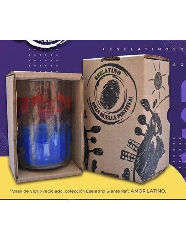 Vaso Reciclado Siente Amor Latino EseLatino .. deja huella positiva !!
