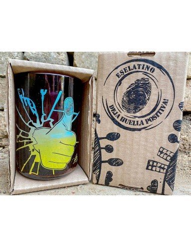 Vaso Reciclado Siente Optimismo Latino EseLatino .. deja huella positiva !!