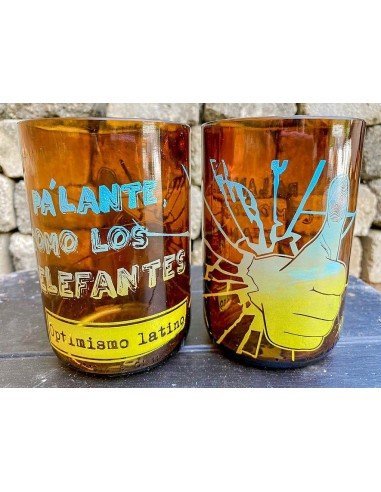 Vaso Reciclado Siente Optimismo Latino EseLatino .. deja huella positiva !!