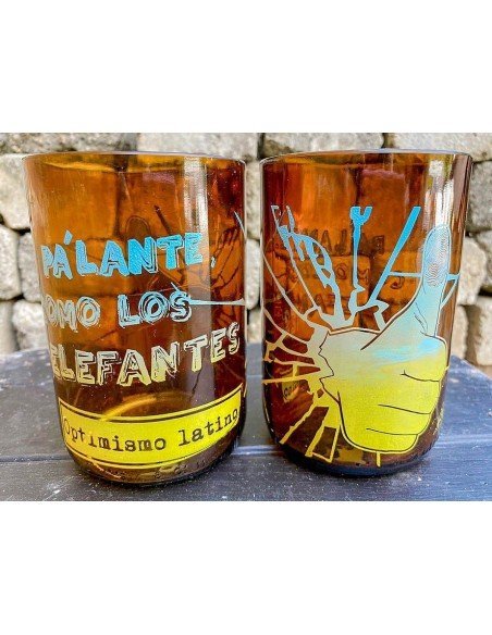 Vaso Reciclado Siente Optimismo Latino EseLatino .. deja huella positiva !!