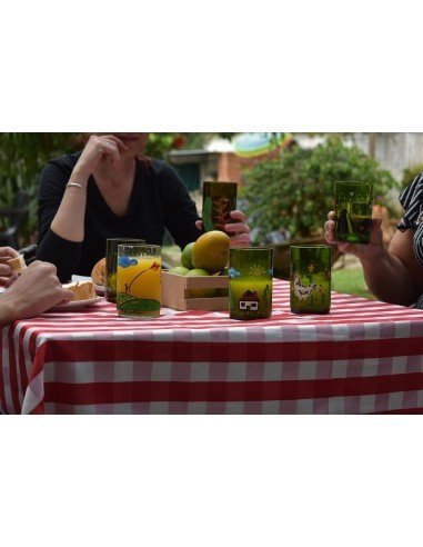 Vaso Reciclado Días del Campo Pintado a Mano !!