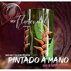 Vaso Reciclado del Campo Pintado a Mano !!