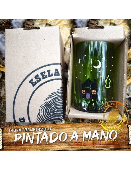 Vaso Reciclado del Campo Pintado a Mano !!