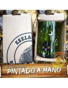 Vaso Reciclado Noche del Campo Pintado a Mano !! 2