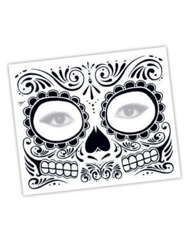Tatuaje temporal Máscara Dia de los Muertos Roses