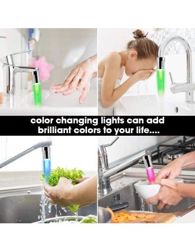 Luz Led Multicolor para Grifo con dínamo (relaxing Shower)