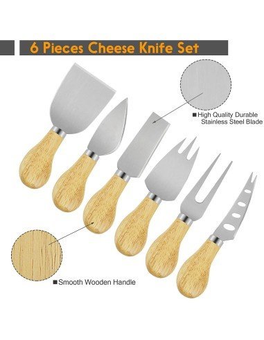 Setx6 Cuchillos Palas Queso Utensilios Charcutería