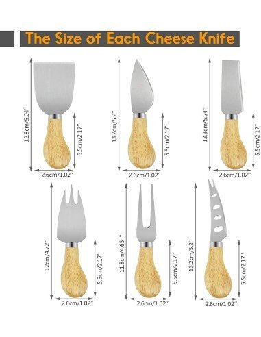 Setx6 Cuchillos Palas Queso Utensilios Charcutería