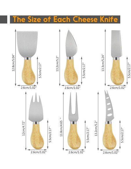 Setx6 Cuchillos Palas Queso Utensilios Charcutería Setx6 Cuchillos Palas Queso Utensilios Charcutería