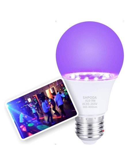 Bombillo LED Luz Ultra Violeta UV Luz Negra 7w Para Fiestas