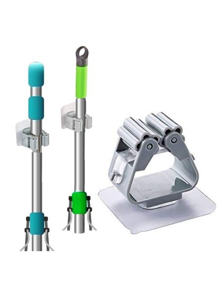 Organizador Wall Mount Multiusos colgador de útiles de Aseo, escobas..