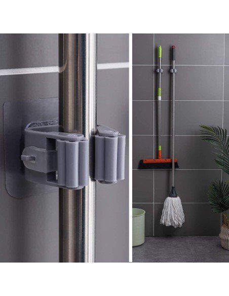 Organizador Wall Mount Multiusos colgador de útiles de Aseo, escobas..