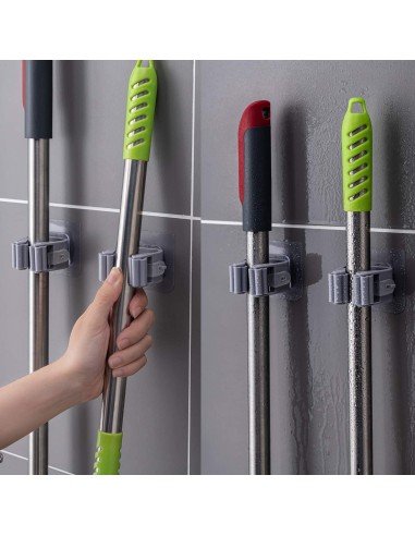 Organizador Wall Mount Multiusos colgador de útiles de Aseo, escobas..