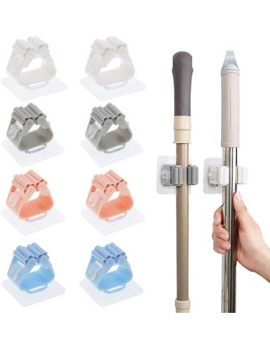 Organizador Wall Mount Multiusos colgador de útiles de Aseo, escobas..