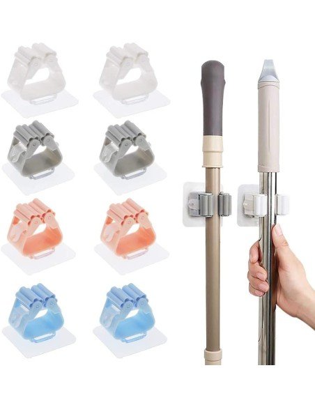 Organizador Wall Mount Multiusos colgador de útiles de Aseo, escobas..