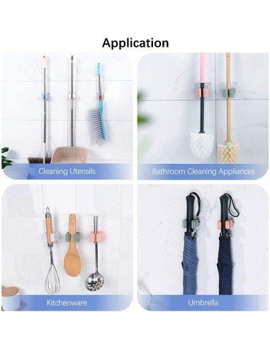 Organizador Wall Mount Multiusos colgador de útiles de Aseo, escobas..