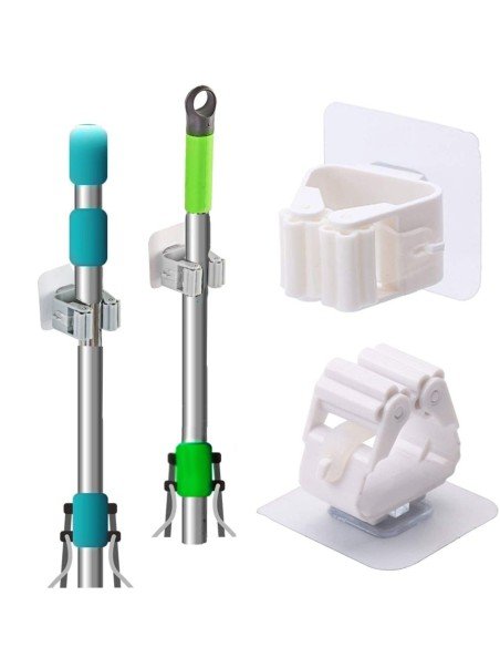 Organizador Wall Mount Multiusos colgador de útiles de Aseo, escobas..