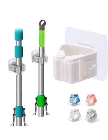 Organizador Wall Mount Multiusos colgador de útiles de Aseo, escobas..