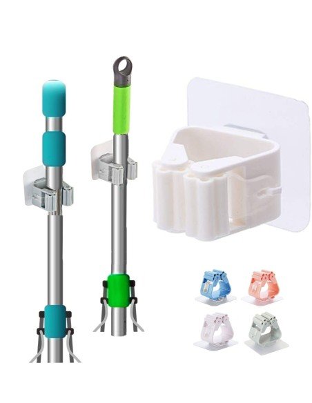 Organizador Wall Mount Multiusos colgador de útiles de Aseo, escobas..