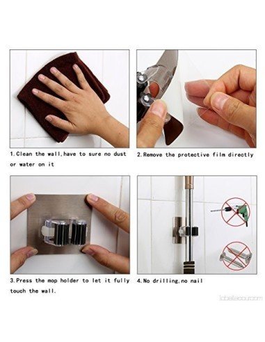 Organizador Wall Mount Multiusos colgador de útiles de Aseo, escobas..