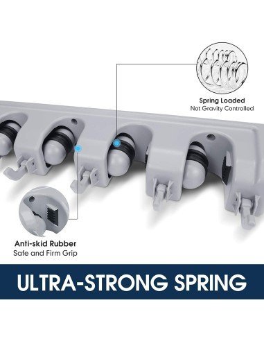 Organizador Multiusos colgador de útiles de Aseo, escobas
