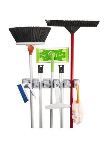 Soporte Organizador Multiusos Colgador Escobas Fregona
