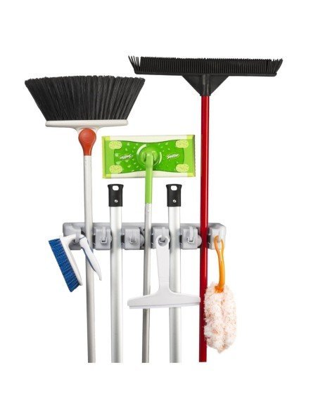 Soporte Organizador Multiusos Colgador Escobas Fregona