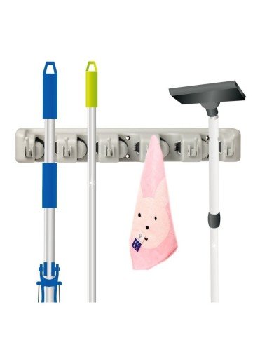 Soporte Organizador Multiusos Colgador Escobas Fregona