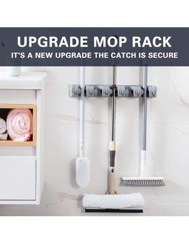 Soporte Organizador Multiusos Colgador Escobas Fregona