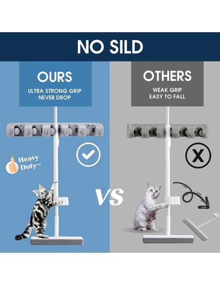 Soporte Organizador Multiusos Colgador Escobas Fregona