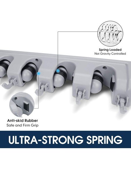 Soporte Organizador Multiusos Colgador Escobas Fregona