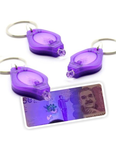 Setx3 Llaveros  probador de billetes UltraVioleta Led UV