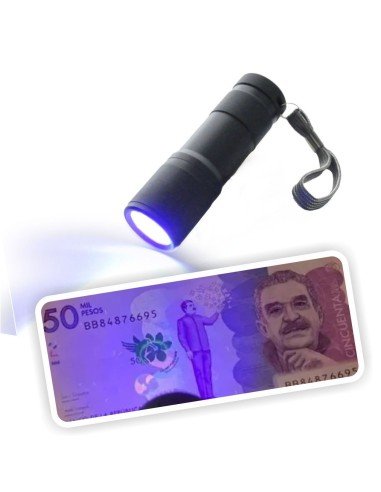 Setx2 Linternas UV blackLight probador billetes Caja Fraude 