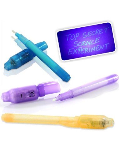 Set x3 Lapiceros mágicos con tinta invisible y Luz Led UV