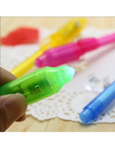 Set x3 Lapiceros mágicos con tinta invisible y Luz Led UV
