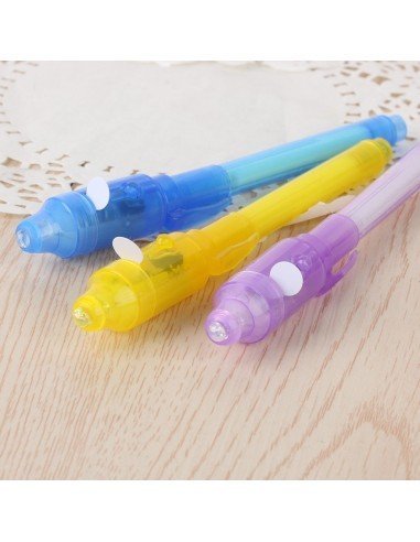 Set x3 Lapiceros mágicos con tinta invisible y Luz Led UV