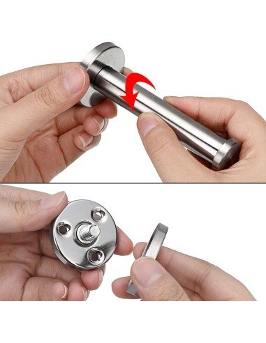 Soporte Toallero Sencillo Barra Niquel Cepillado  Instala Fácil