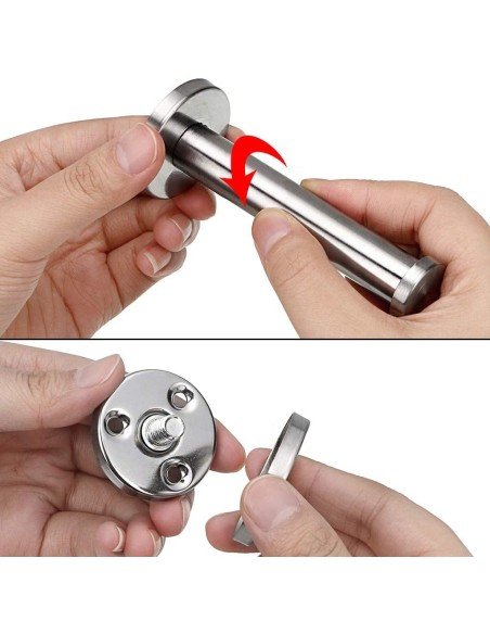 Soporte Toallero Sencillo Barra Niquel Cepillado  Instala Fácil Soporte Toallero Sencillo Barra Niquel Cepillado  Instala Fácil